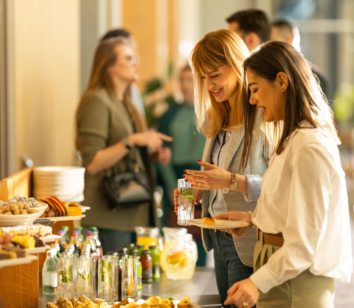 Casual networking with refreshments and snacks